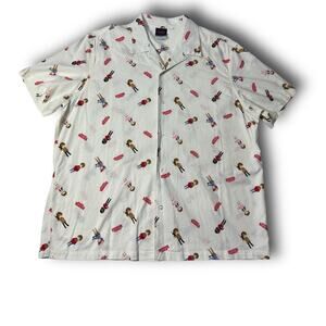 STRANGER THINGS AOP LOGO & KIDS BUTTONDOWN SHORT SLEEVE SHIRT 2X